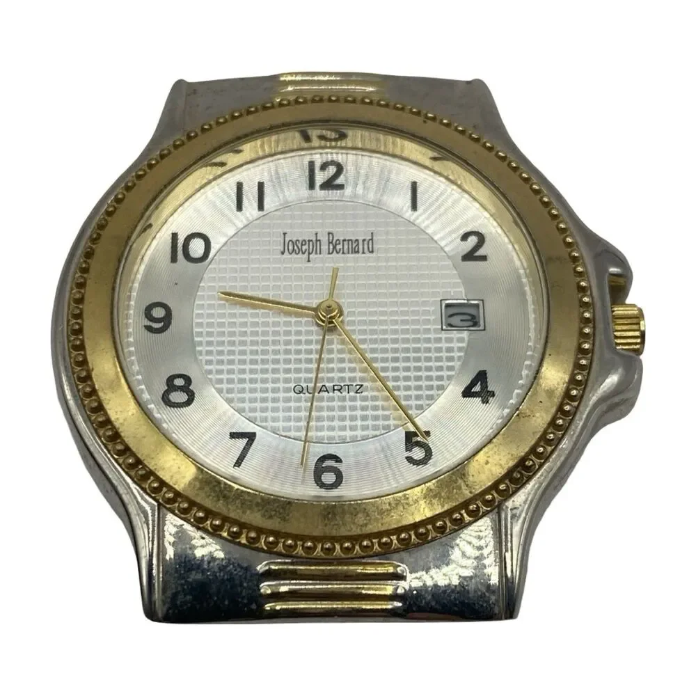 Joseph Bernard Men's Two Tone Quartz Date Watch JB302 Needs Battery